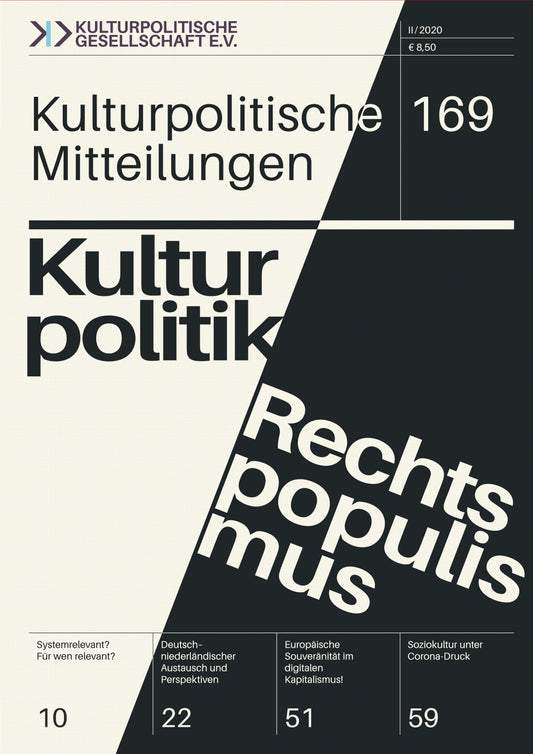 Kulturpolitische Mitteilungen • Heft 169 II/2020: Kulturpolitik und Rechtspopulismus